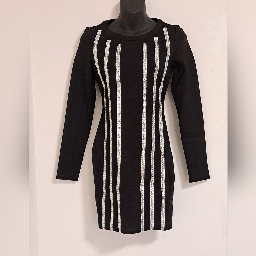 Shop 17 Jeweled Black Mini Dress Size Small